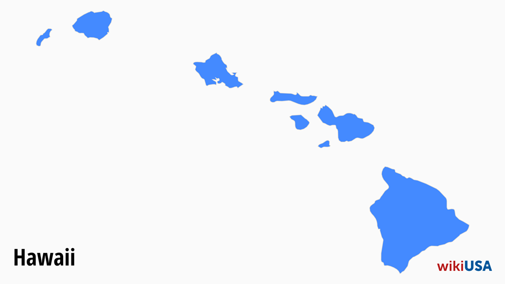 Kort over Hawaii / Hvor ligger Hawaii?
