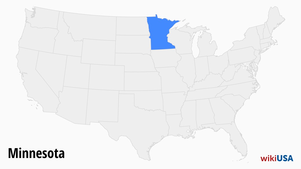 Kart over Minnesota / Hvor ligger Minnesota?