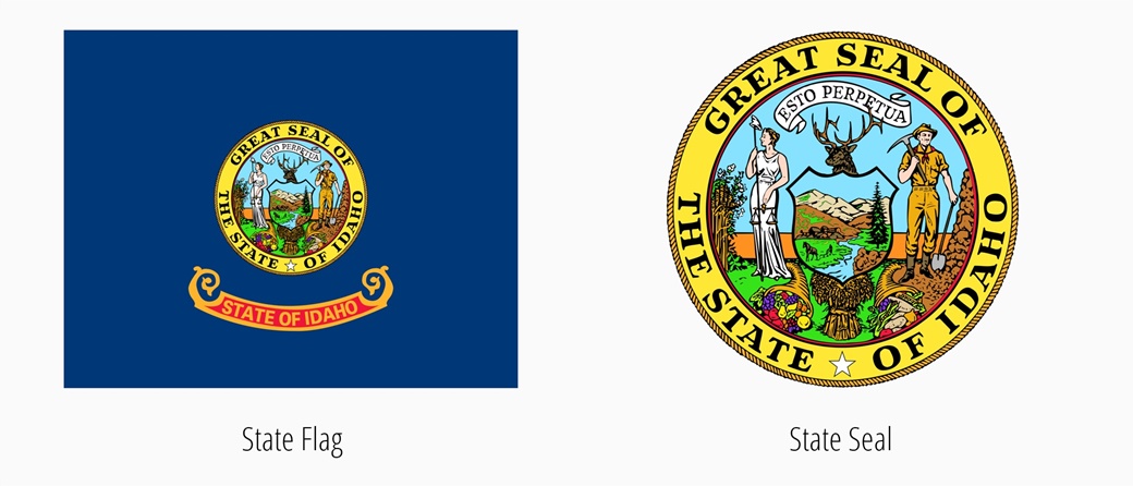 Bandiera dell'Idaho | Emblema dello Stato dell'Idaho