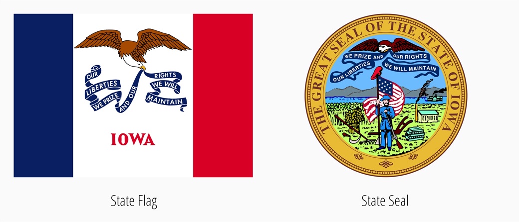 Iowa Flagge | Iowa State Emblem