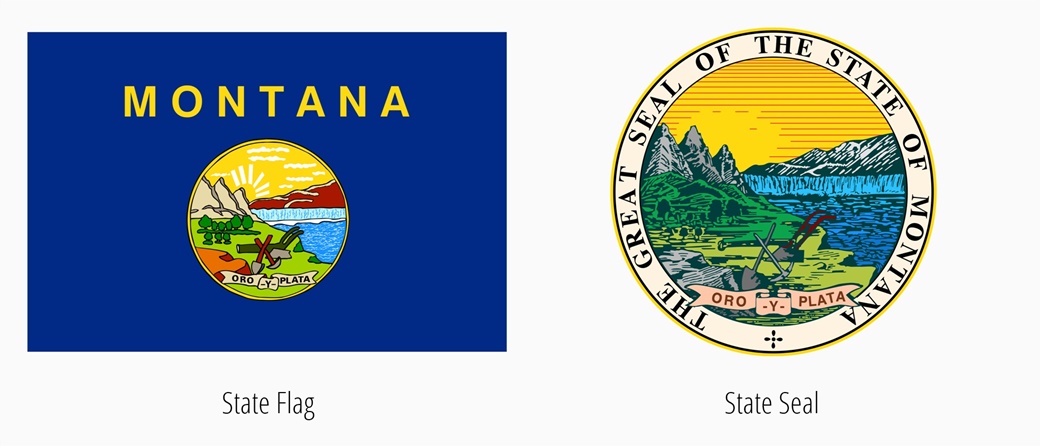 Montanas flag | Montanas statsemblem